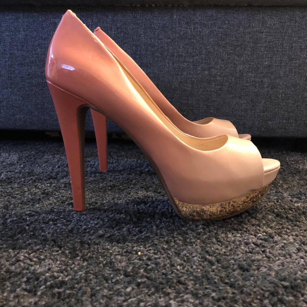 COPY - 💣 Powder Nude Ombre Simpson Peep Toe Platf…